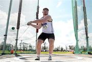 3 April 2022; Emmet O'Neill of Carrick-on-Suir AC, Waterford, competing in the under 18 boys hammer during the AAI National Spring Throws Championships at Templemore Athletics Club in Tipperary. Photo by Sam Barnes/Sportsfile