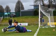 4 April 2022; UCD goalkeeper Kian Moore warms-up before the SSE Airtricity League Premier Division match between UCD and Derry City at UCD Bowl in Dublin. Photo by Ramsey Cardy/Sportsfile