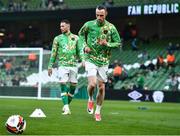 29 March 2022; Will Keane of Republic of Ireland warms up before the international friendly match between Republic of Ireland and Lithuania at the Aviva Stadium in Dublin. Photo by Sam Barnes/Sportsfile