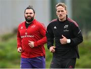 5 April 2022; Kevin O'Byrne, left, and Mike Haley during Munster rugby squad training at University of Limerick in Limerick. Photo by Piaras Ó Mídheach/Sportsfile