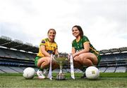 5 April 2022; Donegal captain Niamh McLaughlin and Meath captain Shauna Ennis pictured at Croke Park ahead of next Sunday’s Lidl National League Divisions 1 and 2 Finals at the venue. Armagh will play Kerry in the Division 2 Final at 2pm, followed by the Division 1 Final between Donegal and Meath at 4pm. Both games will be televised live on TG4 and ticket information is available by visiting https://bit.ly/3Ni0LRN #SeriousSupport Photo by David Fitzgerald/Sportsfile