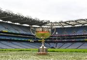 5 April 2022; The Division Two trophy pictured at Croke Park ahead of next Sunday’s Lidl National League Divisions 1 and 2 Finals at the venue. Armagh will play Kerry in the Division 2 Final at 2pm, followed by the Division 1 Final between Donegal and Meath at 4pm. Both games will be televised live on TG4 and ticket information is available by visiting https://bit.ly/3Ni0LRN #SeriousSupport Photo by David Fitzgerald/Sportsfile