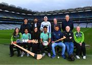 6 April 2022; GAA and SARI are working in partnership to bring the positive messages of Diversity and Inclusion to the local communities. Pictured are; back row, from left, Perry Ogen, Zak Moradi, Antoni Sniezek, Brian Kerr, Eammon O'Shea, all SARI. Front row: GAA Diversity & Inclusion officer Ger Mc Tavish, SARI youth leader Adonay Mustofa, SARI board member Amina Mustofa, SARI youth leader Taha Hassen, Abood ‘Bonnar’ Al Jumaili, cultural planner Ken McCue and Collette Coady, GAA Community & Health Department, during the parnership of GAA & Sport Against Racism Ireland (SARI) event at Croke Park in Dublin. Photo by Piaras Ó Mídheach/Sportsfile
