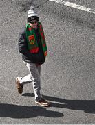 3 April 2022; A Mayo supporter makes his way to the stadium before the Allianz Football League Division 1 Final match between Kerry and Mayo at Croke Park in Dublin. Photo by Piaras Ó Mídheach/Sportsfile