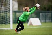 5 April 2022; Goalkeeper Courtney Brosnan during a Republic of Ireland Women training session at the FAI National Training Centre in Abbotstown, Dublin. Photo by Stephen McCarthy/Sportsfile