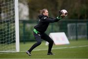 5 April 2022; Goalkeeper Megan Walsh during a Republic of Ireland Women training session at the FAI National Training Centre in Abbotstown, Dublin. Photo by Stephen McCarthy/Sportsfile