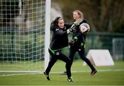 5 April 2022; Goalkeeper Eve Badana during a Republic of Ireland Women training session at the FAI National Training Centre in Abbotstown, Dublin. Photo by Stephen McCarthy/Sportsfile