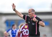 1 April 2022; Referee Shane Curley during the Lidl All Ireland Post Primary Schools Senior ‘B’ Championship Final match between Mount Saint Michael, Claremorris, Mayo and Coláiste Oiriall, Monaghan at Glennon Brothers Pearse Park in Longford. Photo by Ramsey Cardy/Sportsfile