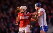 do your best to keep the background as dark as possible please      2 April 2022; Conor Prunty of Waterford holds Patrick Horgan of Cork as they keep a close eye on the play as the as the sun sets in the distance during the Allianz Hurling League Division 1 Final match between Cork and Waterford at FBD Semple Stadium in Thurles, Tipperary. Photo by Ray McManus/Sportsfile