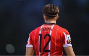 4 April 2022; Matty Smith of Derry City during the SSE Airtricity League Premier Division match between UCD and Derry City at UCD Bowl in Dublin. Photo by Ramsey Cardy/Sportsfile