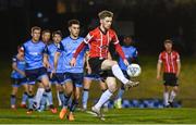 4 April 2022; Jamie McGonigle of Derry City during the SSE Airtricity League Premier Division match between UCD and Derry City at UCD Bowl in Dublin. Photo by Ramsey Cardy/Sportsfile