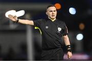 4 April 2022; Referee Kevin O'Sullivan during the SSE Airtricity League Premier Division match between UCD and Derry City at UCD Bowl in Dublin. Photo by Ramsey Cardy/Sportsfile