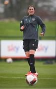 6 April 2022; Niamh Fahey during a Republic of Ireland women training session at the FAI National Training Centre in Abbotstown, Dublin. Photo by Stephen McCarthy/Sportsfile