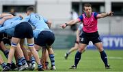 6 April 2022; Referee Sam Holt during the Bank of Ireland Leinster Rugby Schools Junior Cup Final match between St Michael’s College and Cistercian College, Roscrea at Energia Park in Dublin. Photo by Seb Daly/Sportsfile