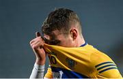 6 April 2022; Shane Punch of Clare leaves the pitch after he was sent off by referee Nathal Wall, not pictured, during the 2022 oneills.com Munster GAA Hurling Under 20 Championship Group 1 Round 1 match between Limerick and Clare at TUS Gaelic Grounds in Limerick. Photo by Piaras Ó Mídheach/Sportsfile