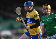 6 April 2022; Jack Kirwan of Clare in action against Cathal O’Neill of Limerick during the 2022 oneills.com Munster GAA Hurling Under 20 Championship Group 1 Round 1 match between Limerick and Clare at TUS Gaelic Grounds in Limerick. Photo by Piaras Ó Mídheach/Sportsfile