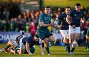 8 April 2022; Tom Farrell of Connacht makes a break during the Heineken Champions Cup Round of 16 first leg match between Connacht and Leinster at the Sportsground in Galway. Photo by Brendan Moran/Sportsfile