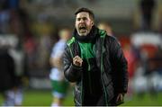 8 April 2022; Shamrock Rovers manager Stephen Bradley celebrates after his side's victory in the SSE Airtricity League Premier Division match between Shelbourne and Shamrock Rovers at Tolka Park in Dublin. Photo by Seb Daly/Sportsfile