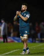 8 April 2022; Conor Oliver of Connacht applauds supporters after the Heineken Champions Cup Round of 16 first leg match between Connacht and Leinster at the Sportsground in Galway. Photo by Brendan Moran/Sportsfile