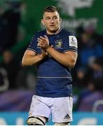 8 April 2022; Ross Molony of Leinster applauds supporters after the Heineken Champions Cup Round of 16 first leg match between Connacht and Leinster at the Sportsground in Galway. Photo by Brendan Moran/Sportsfile