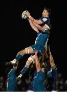 8 April 2022; Jack Conan of Leinster wins a lineout from Oisin Dowling of Connacht during the Heineken Champions Cup Round of 16 first leg match between Connacht and Leinster at the Sportsground in Galway. Photo by Brendan Moran/Sportsfile