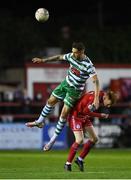 8 April 2022; Lee Grace of Shamrock Rovers in action against Shane Farrell of Shelbourne during the SSE Airtricity League Premier Division match between Shelbourne and Shamrock Rovers at Tolka Park in Dublin. Photo by Seb Daly/Sportsfile