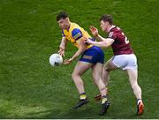 3 April 2022; Cian McKeon of Roscommon in action against Jack Glynn of Galway during the Allianz Football League Division 2 Final match between Roscommon and Galway at Croke Park in Dublin. Photo by Piaras Ó Mídheach/Sportsfile