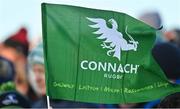 8 April 2022; A Connacht flag during the Heineken Champions Cup Round of 16 first leg match between Connacht and Leinster at the Sportsground in Galway. Photo by Brendan Moran/Sportsfile