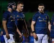 8 April 2022; Leinster players, from left, Caelan Doris, Ross Molony and Josh Murphy during the Heineken Champions Cup Round of 16 first leg match between Connacht and Leinster at the Sportsground in Galway. Photo by Brendan Moran/Sportsfile