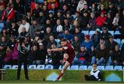 9 April 2022; Ben Healy of Munster kicks a conversion during the Heineken Champions Cup Round of 16 first leg match between Exeter Chiefs and Munster at Sandy Park in Exeter, England. Photo by Harry Murphy/Sportsfile