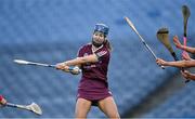 9 April 2022; Niamh Hanniffy of Galway shoots under pressure from Cork defenders during the Littlewoods Ireland Camogie League Division 1 Final match between Cork and Galway at Croke Park in Dublin. Photo by Piaras Ó Mídheach/Sportsfile
