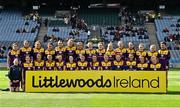 9 April 2022; The Wexford squad before the Littlewoods Ireland Camogie League Division 2 Final match between Antrim and Wexford at Croke Park in Dublin. Photo by Piaras Ó Mídheach/Sportsfile