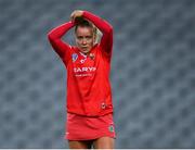 9 April 2022; Laura Treacy of Cork after her side's defeat in the Littlewoods Ireland Camogie League Division 1 Final match between Cork and Galway at Croke Park in Dublin. Photo by Piaras Ó Mídheach/Sportsfile