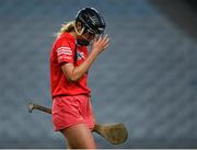 9 April 2022; Laura Hynes of Cork after her side's defeat in the Littlewoods Ireland Camogie League Division 1 Final match between Cork and Galway at Croke Park in Dublin. Photo by Piaras Ó Mídheach/Sportsfile