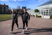 10 April 2022; Republic of Ireland manager Vera Pauw and Ruesha Littlejohn during a team walk in Gothenburg, Sweden, ahead of their FIFA Women's World Cup 2023 Qualifier match against Sweden on Tuesday. Photo by Stephen McCarthy/Sportsfile