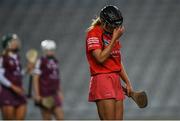 9 April 2022; Laura Hynes of Cork after her side's defeat in the Littlewoods Ireland Camogie League Division 1 Final match between Cork and Galway at Croke Park in Dublin. Photo by Piaras Ó Mídheach/Sportsfile