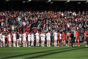 9 April 2022; players of Ulster applaud players of Toulouse at the end of the Heineken Champions Cup Round of 16 first leg match between Toulouse and Ulster at Stade Ernest Wallon in Toulouse, France. Photo by Manuel Blondeau/Sportsfile