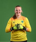 8 April 2022; Goalkeeper Courtney Brosnan during a Republic of Ireland Women squad portrait session at Castleknock Hotel in Dublin. Photo by Stephen McCarthy/Sportsfile