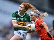 10 April 2022; Louise Ní Mhuircheartaigh of Kerry is tackled by Lauren McConville of Armagh during the Lidl Ladies Football National League Division 2 Final between Armagh and Kerry at Croke Park in Dublin. Photo by Piaras Ó Mídheach/Sportsfile