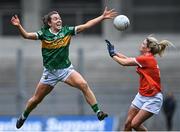 10 April 2022; Anna Galvin of Kerry in action against Eve Lavery of Armagh during the Lidl Ladies Football National League Division 2 Final between Armagh and Kerry at Croke Park in Dublin. Photo by Piaras Ó Mídheach/Sportsfile
