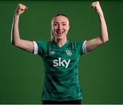 8 April 2022; Louise Quinn during a Republic of Ireland Women squad portrait session at Castleknock Hotel in Dublin. Photo by Stephen McCarthy/Sportsfile