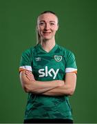 8 April 2022; Louise Quinn during a Republic of Ireland Women squad portrait session at Castleknock Hotel in Dublin. Photo by Stephen McCarthy/Sportsfile