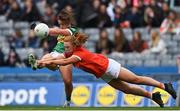 10 April 2022; Niamh Marley of Armagh attempts to block a shot by Julie O'Sullivan of Kerry during the Lidl Ladies Football National League Division 2 Final between Armagh and Kerry at Croke Park in Dublin. Photo by Brendan Moran/Sportsfile