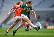 10 April 2022; Danielle O'Leary of Kerry in action against Cait Towe of Armagh during the Lidl Ladies Football National League Division 2 Final between Armagh and Kerry at Croke Park in Dublin. Photo by Brendan Moran/Sportsfile