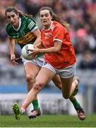 10 April 2022; Aimee Mackin of Armagh in action against Emma Costello of Kerry during the Lidl Ladies Football National League Division 2 Final between Armagh and Kerry at Croke Park in Dublin. Photo by Piaras Ó Mídheach/Sportsfile