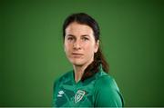 8 April 2022; Niamh Fahey during a Republic of Ireland Women squad portrait session at Castleknock Hotel in Dublin. Photo by Stephen McCarthy/Sportsfile