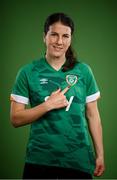 8 April 2022; Niamh Fahey during a Republic of Ireland Women squad portrait session at Castleknock Hotel in Dublin. Photo by Stephen McCarthy/Sportsfile