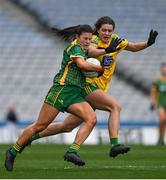 10 April 2022; Emma Troy of Meath in action against Niamh Boyle of Donegal during the Lidl Ladies Football National League Division 1 Final between Donegal and Meath at Croke Park in Dublin. Photo by Brendan Moran/Sportsfile