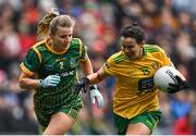 10 April 2022; Geraldine McLaughlin of Donegal in action against Katie Newe of Meath during the Lidl Ladies Football National League Division 1 Final between Donegal and Meath at Croke Park in Dublin. Photo by Piaras Ó Mídheach/Sportsfile