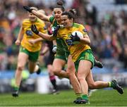 10 April 2022; Geraldine McLaughlin of Donegal in action against Máire O'Shaughnessy of Meath during the Lidl Ladies Football National League Division 1 Final between Donegal and Meath at Croke Park in Dublin. Photo by Piaras Ó Mídheach/Sportsfile